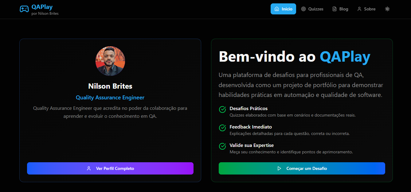 QAPlay - Print do Site